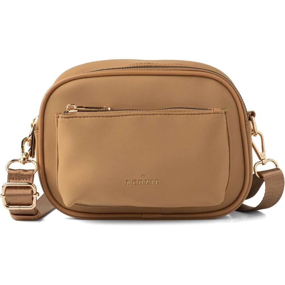 Crossbody Bag Neoprene Women Camel Compact Water-Resistant Stylish